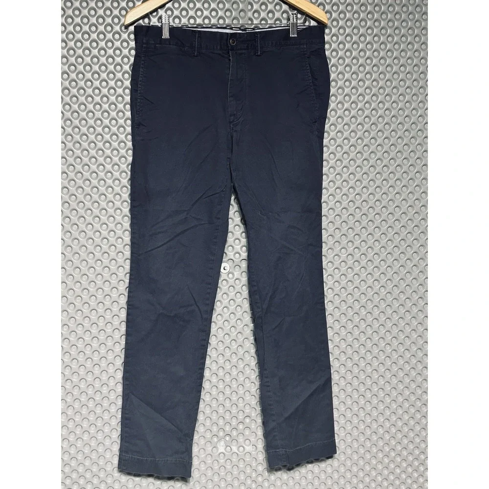 Polo Ralph Lauren Slim Stretch Chino Pants Navy Blue Men's 32x32 Flat Front